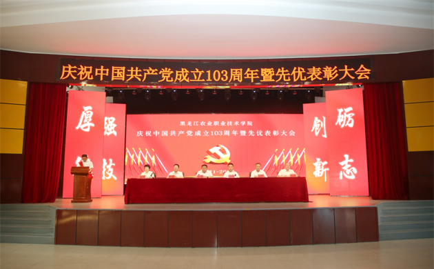 【奋进黑农职】学院召开庆祝中国共产党成立103周年暨先优表彰大会